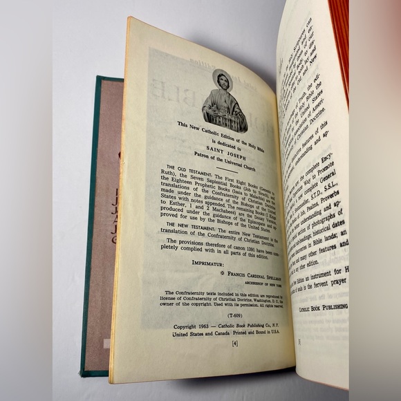 Vintage Holy Bible Saint Joseph Textbook Edition Confraternity Version 1963 VTG - Picture 11 of 13